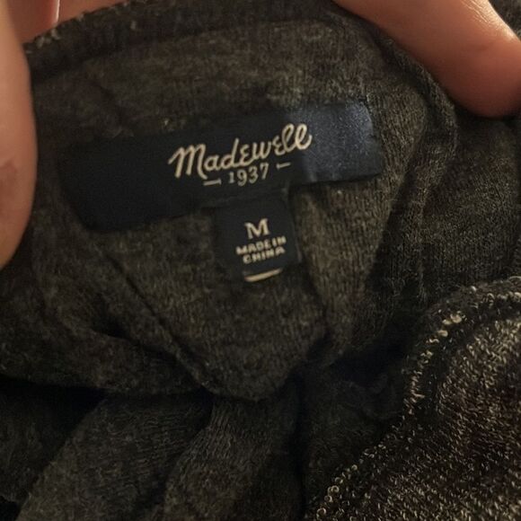 Madewell Long Sleeve Turtleneck Sweater Dress Marled Grey Wool M - Picture 7 of 7